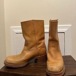 Vintage 70s 80s campus 10L short boots 8 in banana